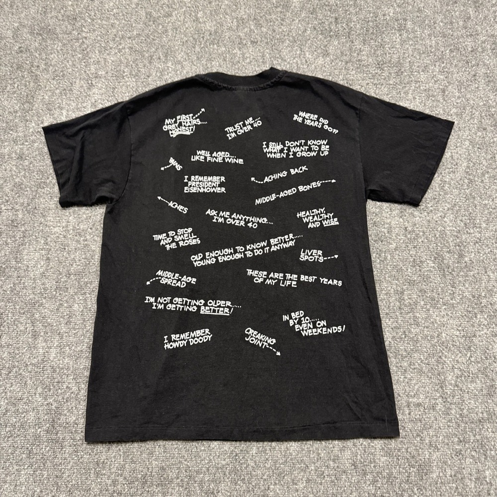 VTG Hanes T-Shirt Men's Large Positively Over 50 Single Stitch Cotton Blend - Picture 2 of 10